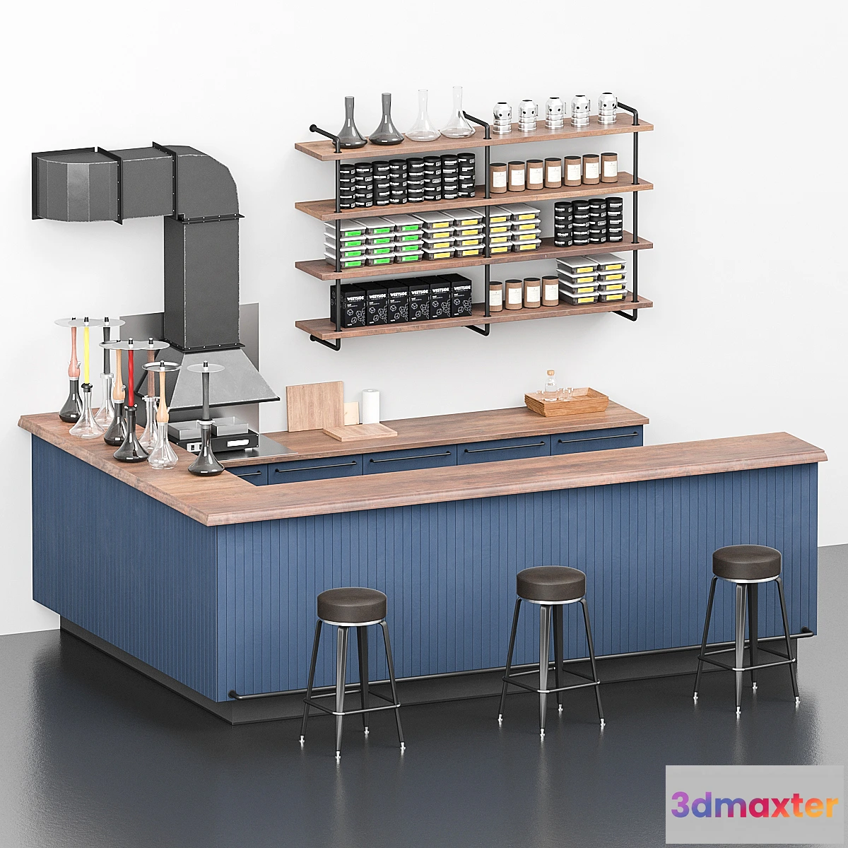 1334150 - Hookah lounge bar counter 3D Max