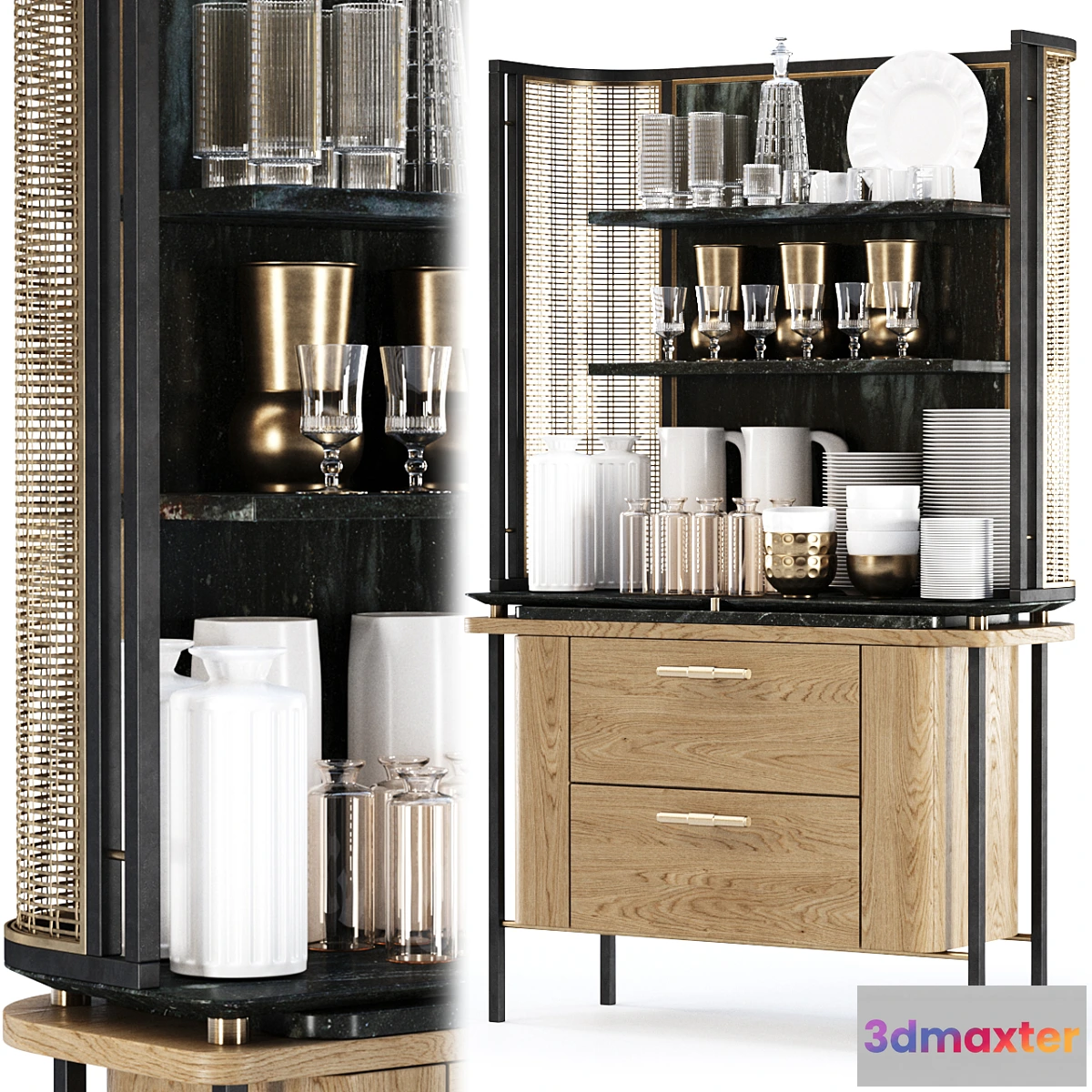 1337087 - Katty modern sideboard with dishes by Bpoint Design 3D Max
