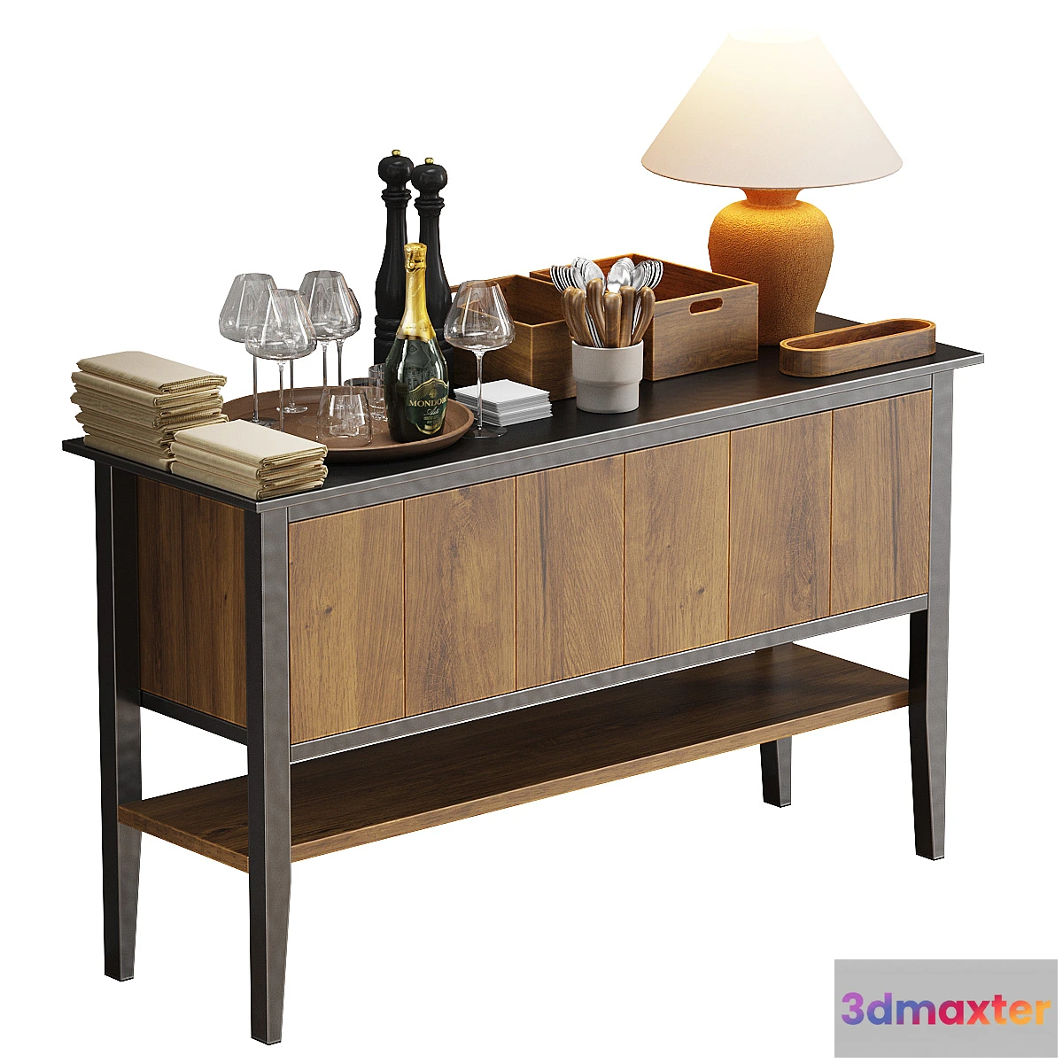 1348112 - Waiter station with items 3D Max