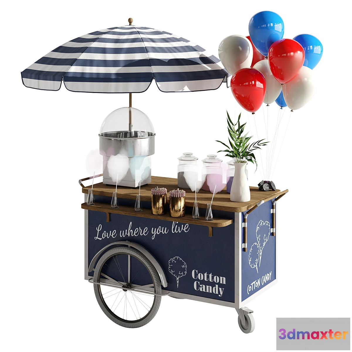 1356783 - Cotton candy cart 3D Max