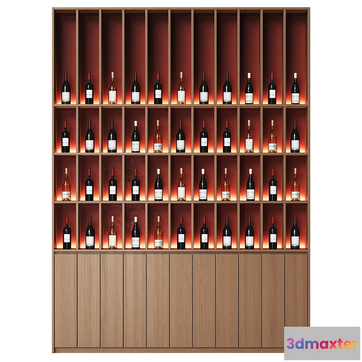 1412728 - Wine cellar by the wall for the restaurant 3D Max