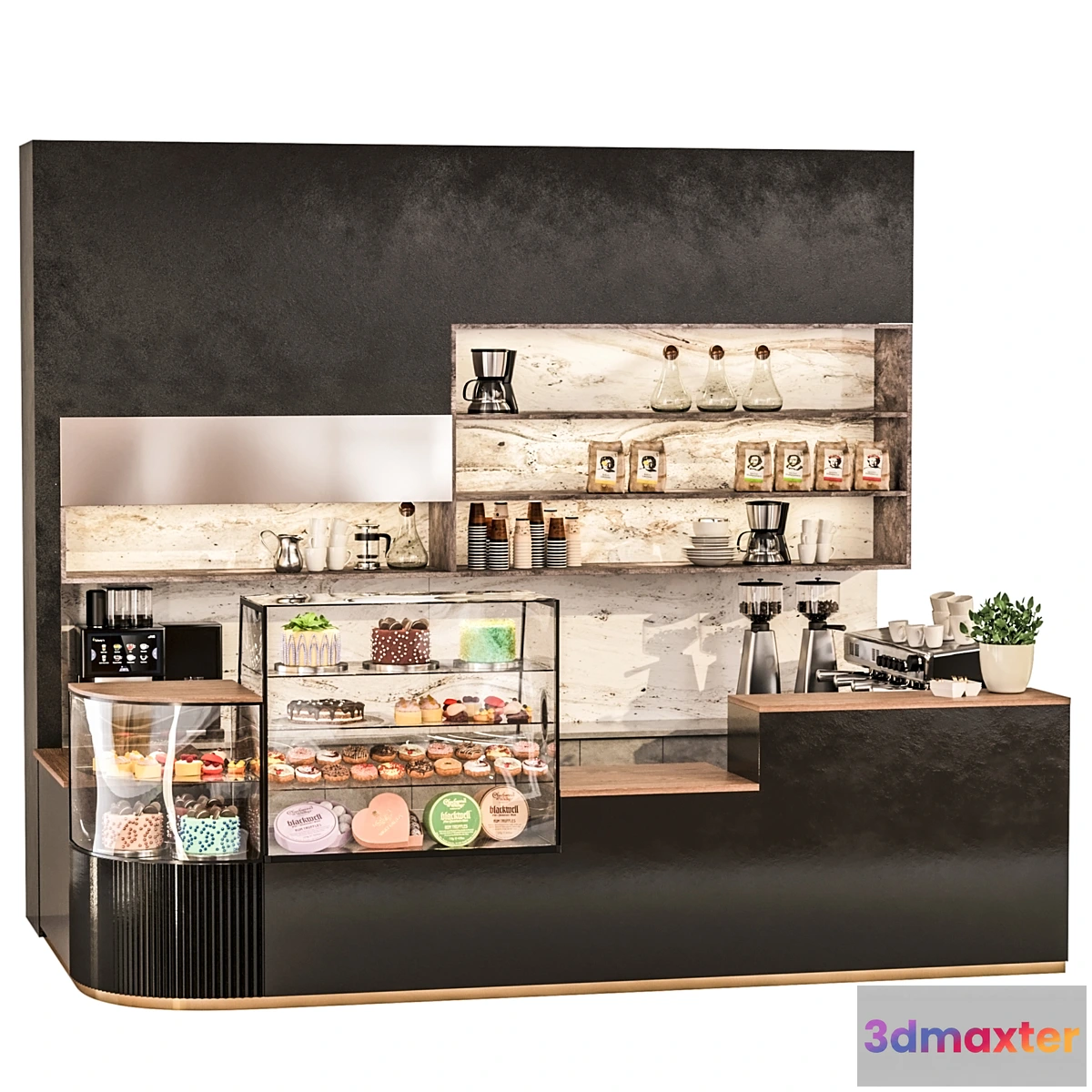 1453818 - Coffee house with desserts 3D Max