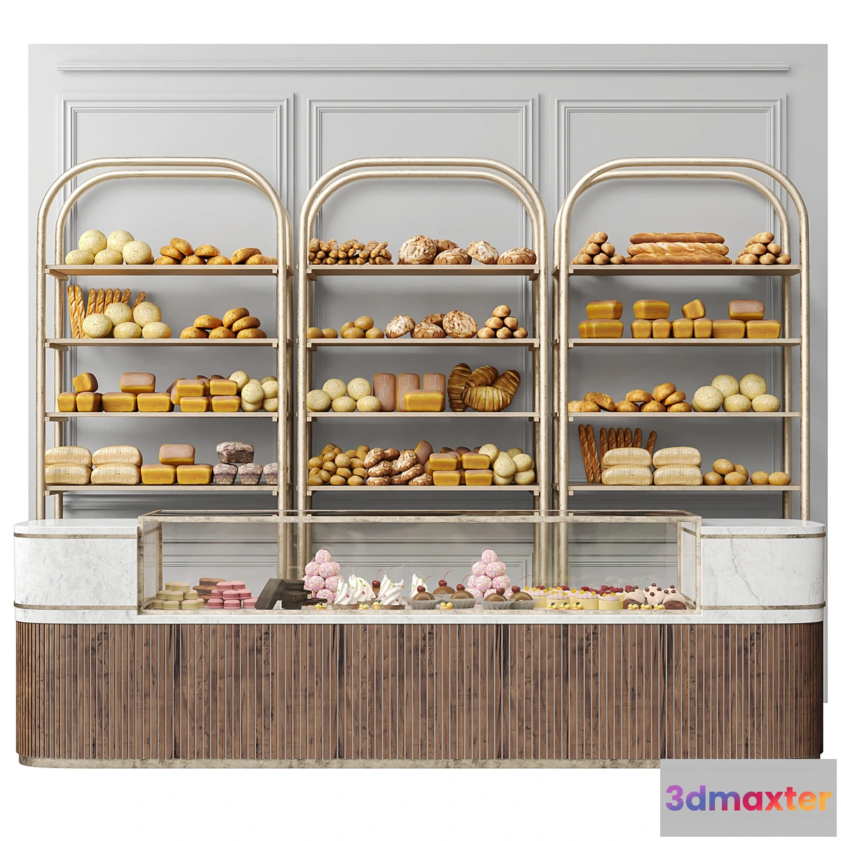 1472844 - Large bakery with pastries and desserts 3D Max