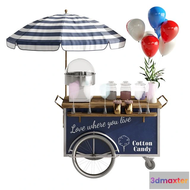 1553967 - Cotton candy cart 3D Max