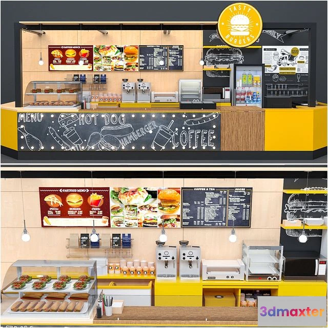 1554101 - Fastfood And Coffee Kiosk 3D Max