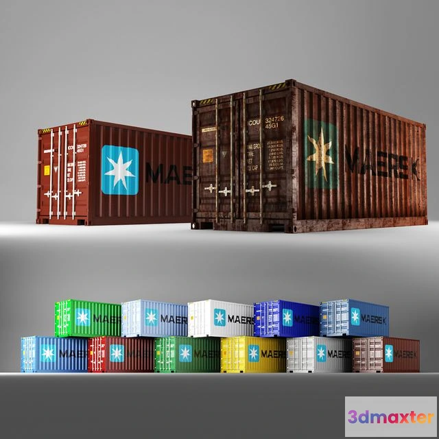 1560070 - 20 ft shipping container 3D Max