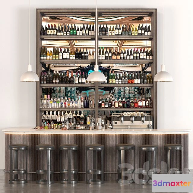 1563117 - Bar with equipment and alcohol 3D Max