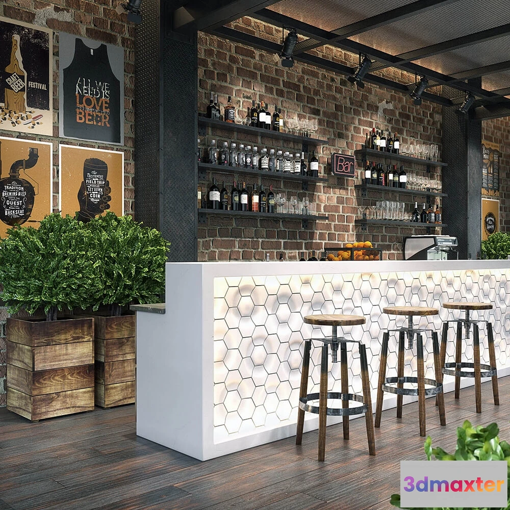 1666594 - other-models - bar counter 104 3D Max