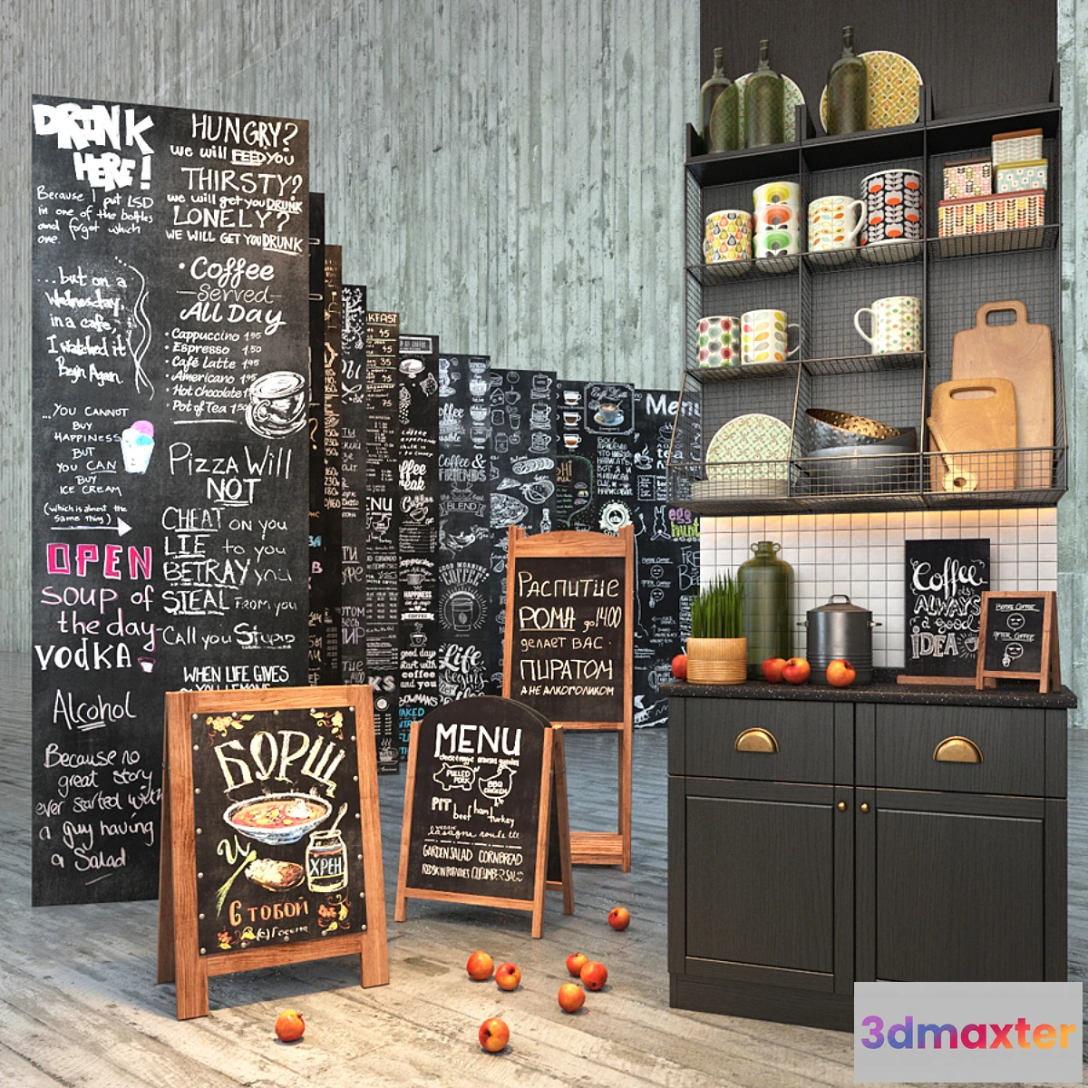 665243 - Set for creating slate surfaces with images of chalk 2