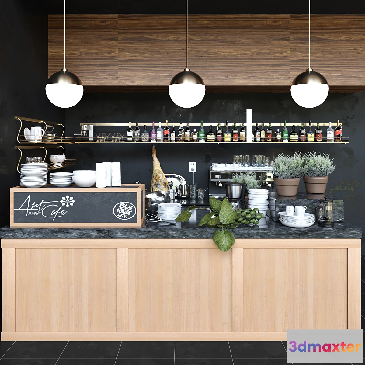 856971 - Coffee point with alcohol showcase. The pub - No.3