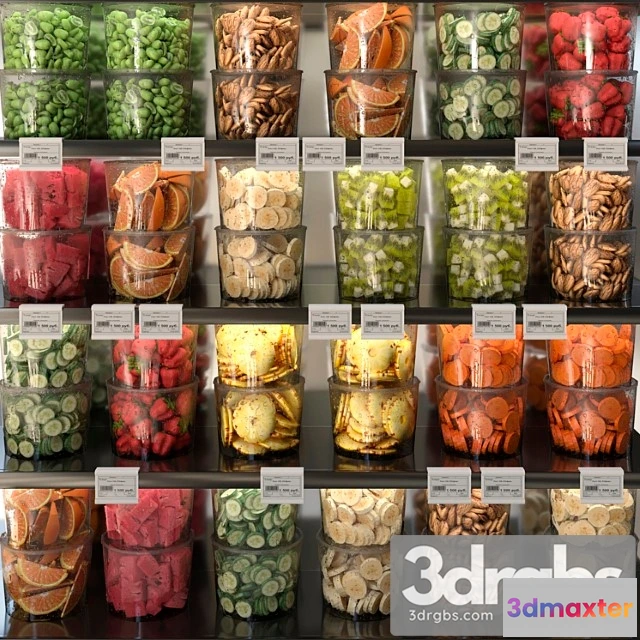 1006100 - A Set Of Fruits and Vegetables Cut Into Cubes Fruits Vegetables