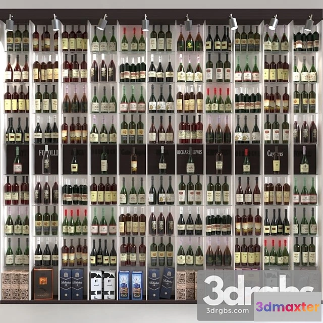 1006268 - Large wine cabinet with collection wine. alcohol