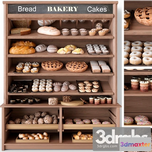 1006462 - Showcase In A Bakery With Pastries and Desserts Sweets