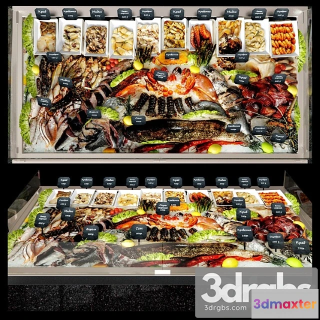 1006494 - Showcase with seafood