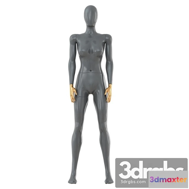 1057722 - Female gray mannequin with gold hands 89