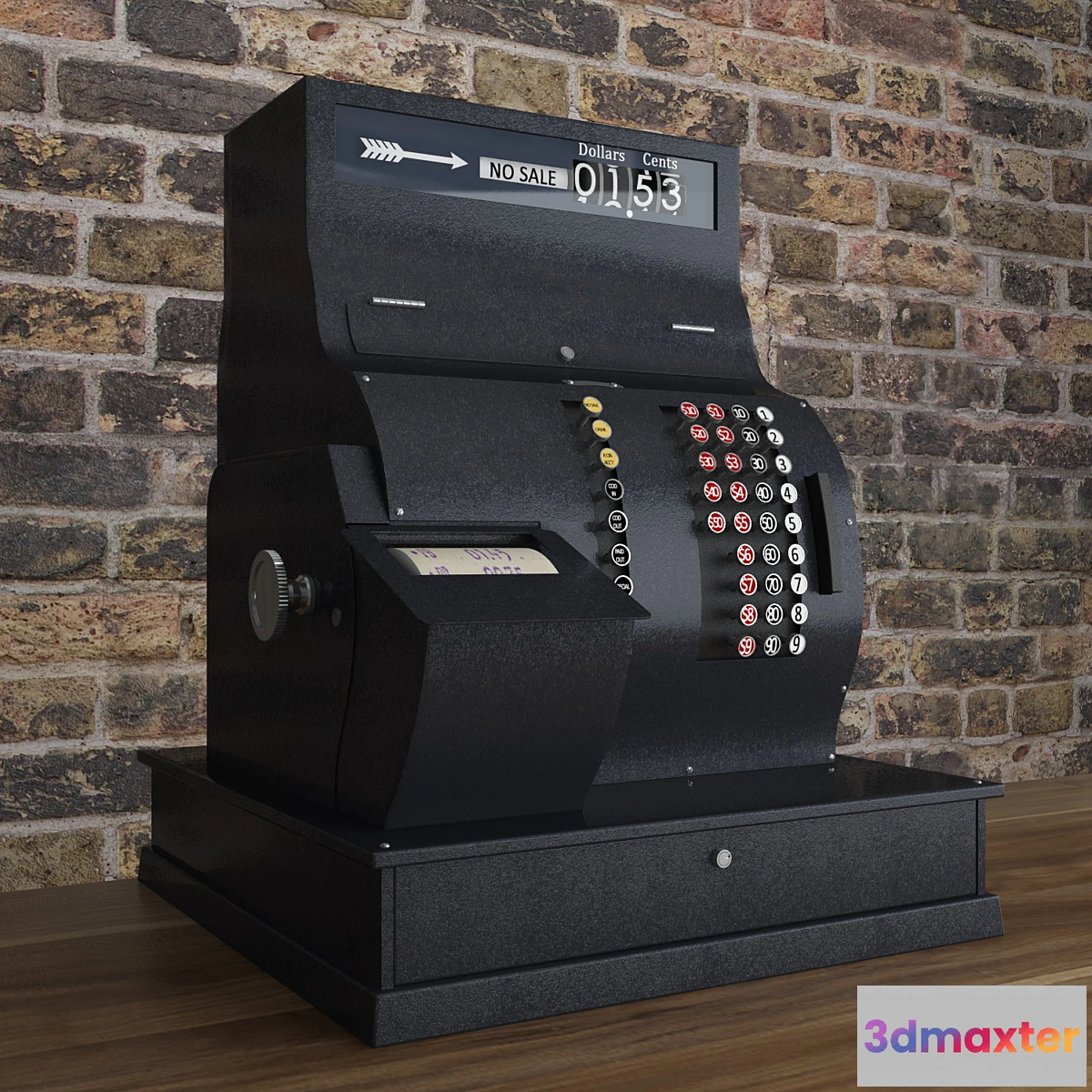 1276468 - Cash register _ Antique National Cash Register Size 3D Max