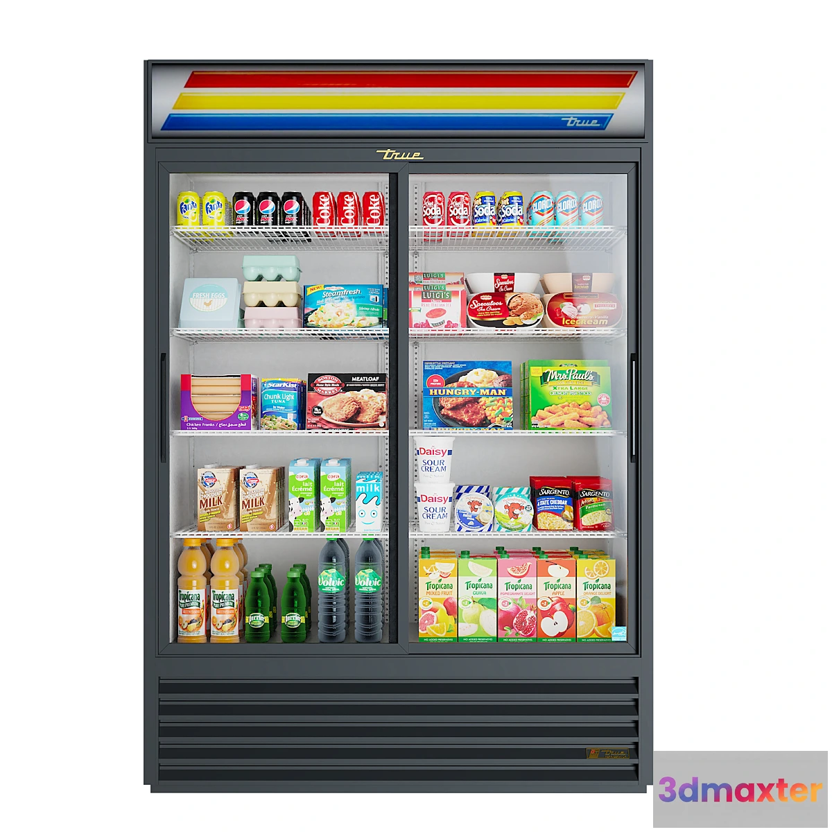 1295156 - True® GDM-47-LD Glass Door Marchendiser 3D Max