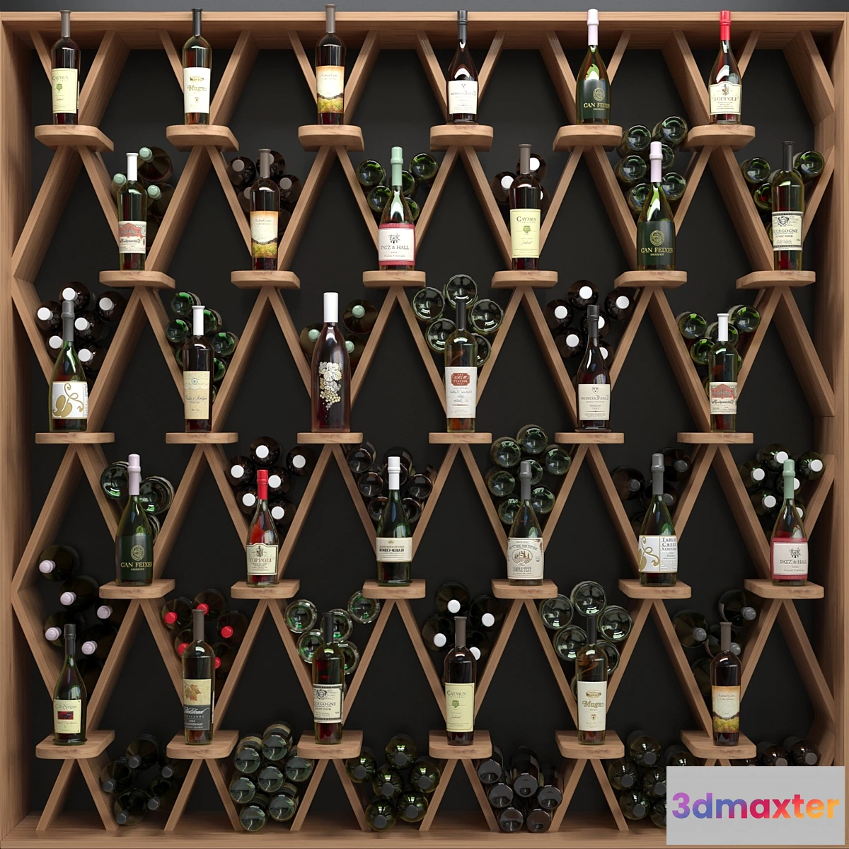 1305402 - Wine shelf in a liquor store 2. Alcohol 3D Max