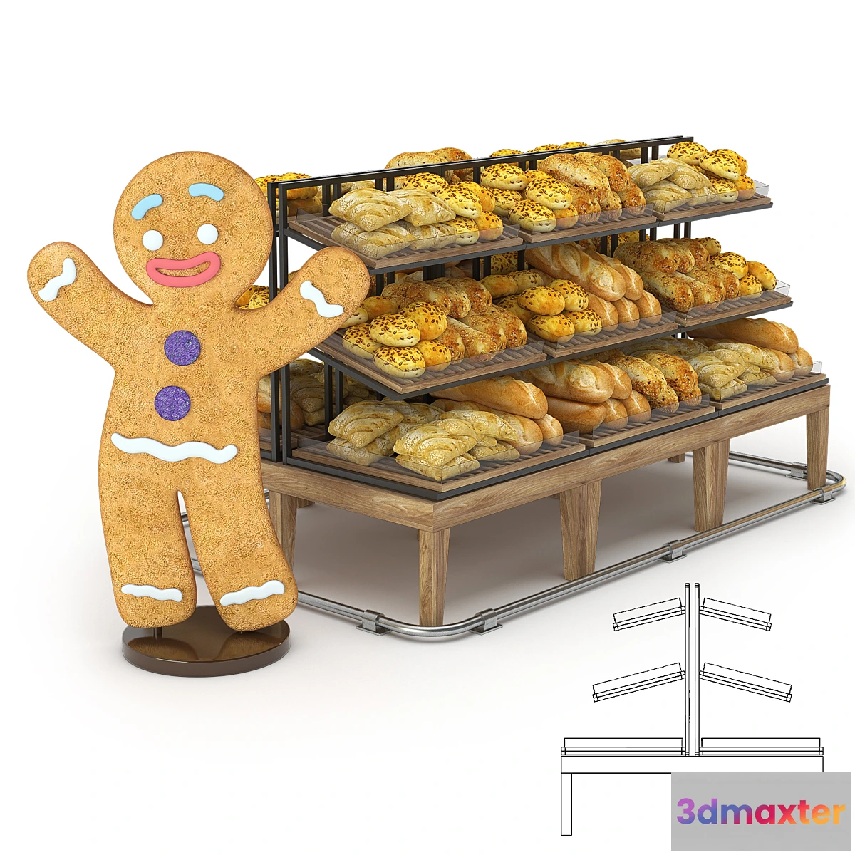 1306225 - Bread Rack - No.3 3D Max