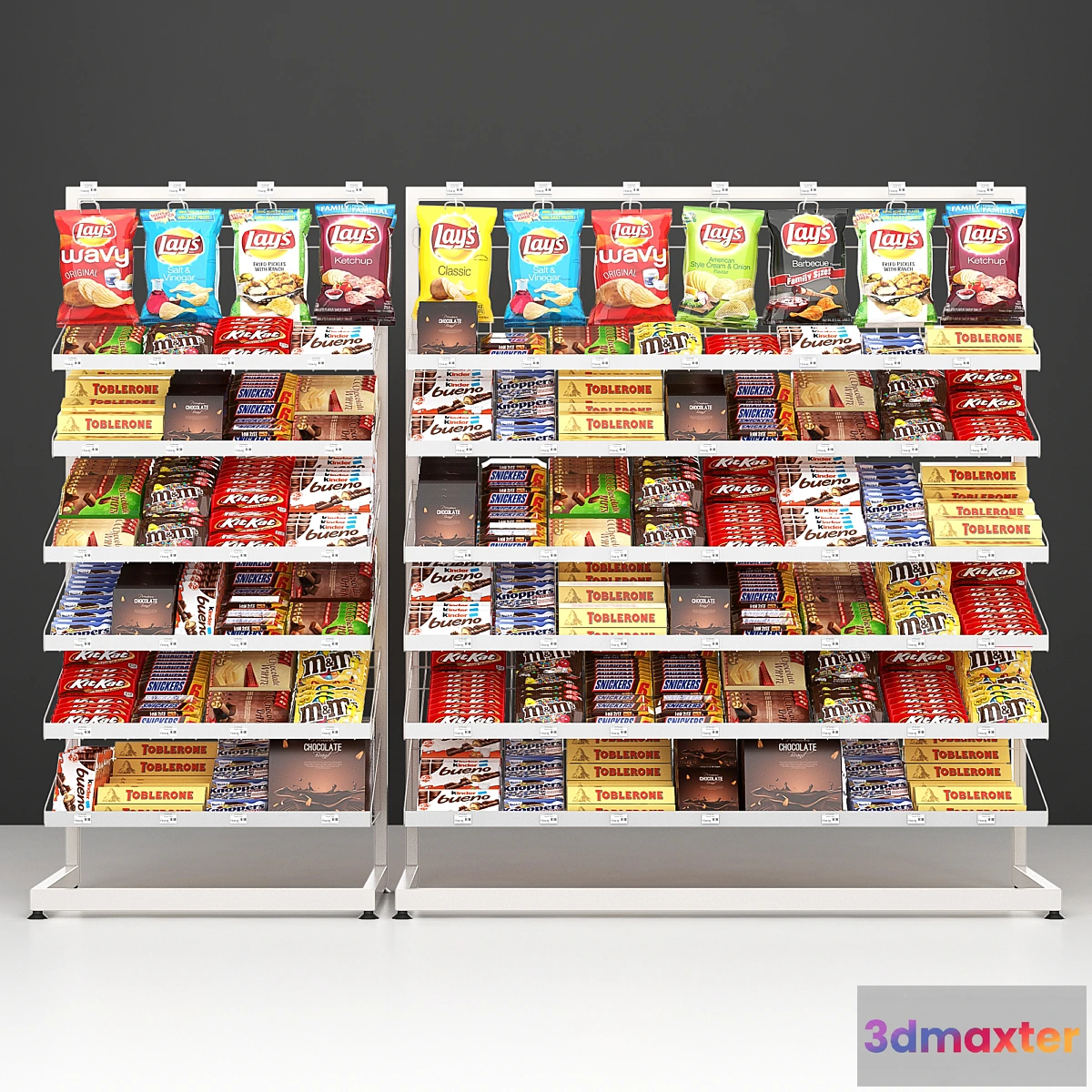 1306501 - Checkout racks with filling. 3D Max