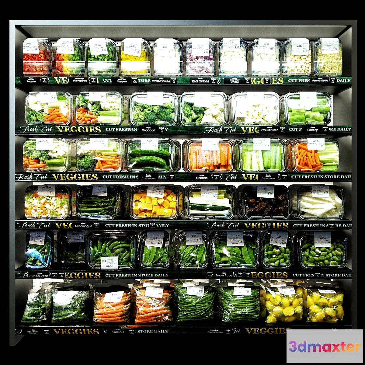 1315698 - Shelves with vegetables 3D Max