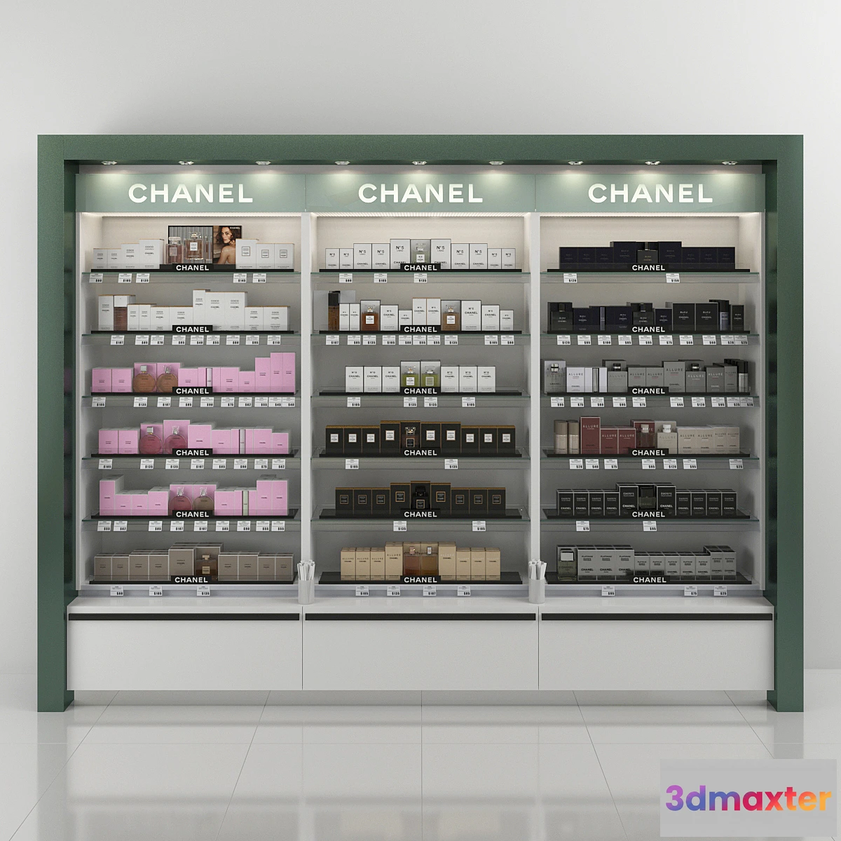1316801 - Trade rack with perfume Chanel 3D Max
