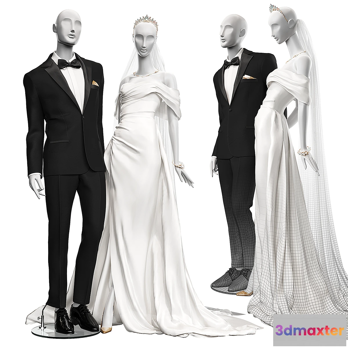1326940 - Wedding clothes on mannequins 001 3D Max