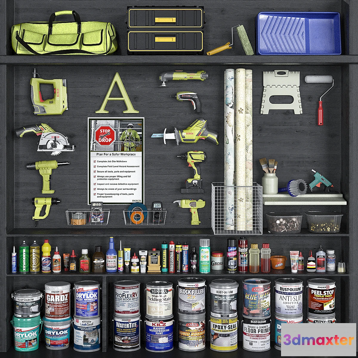 1344621 - garage tools set 10 3D Max