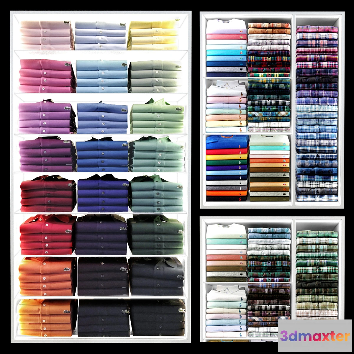 1346476 - Shelves with shirts 3D Max