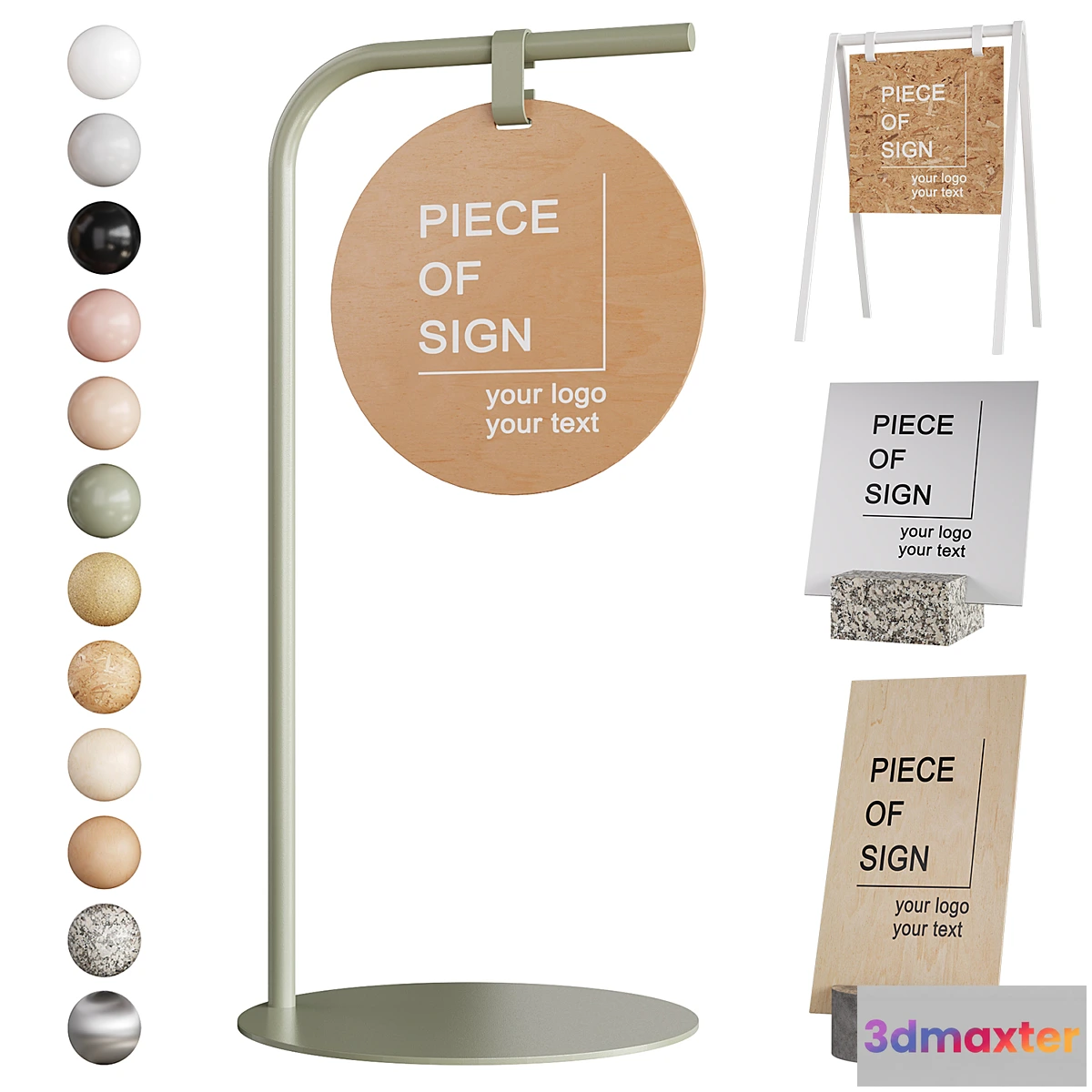 1398200 - Stand signs PIECE OF SIGN 3D Max