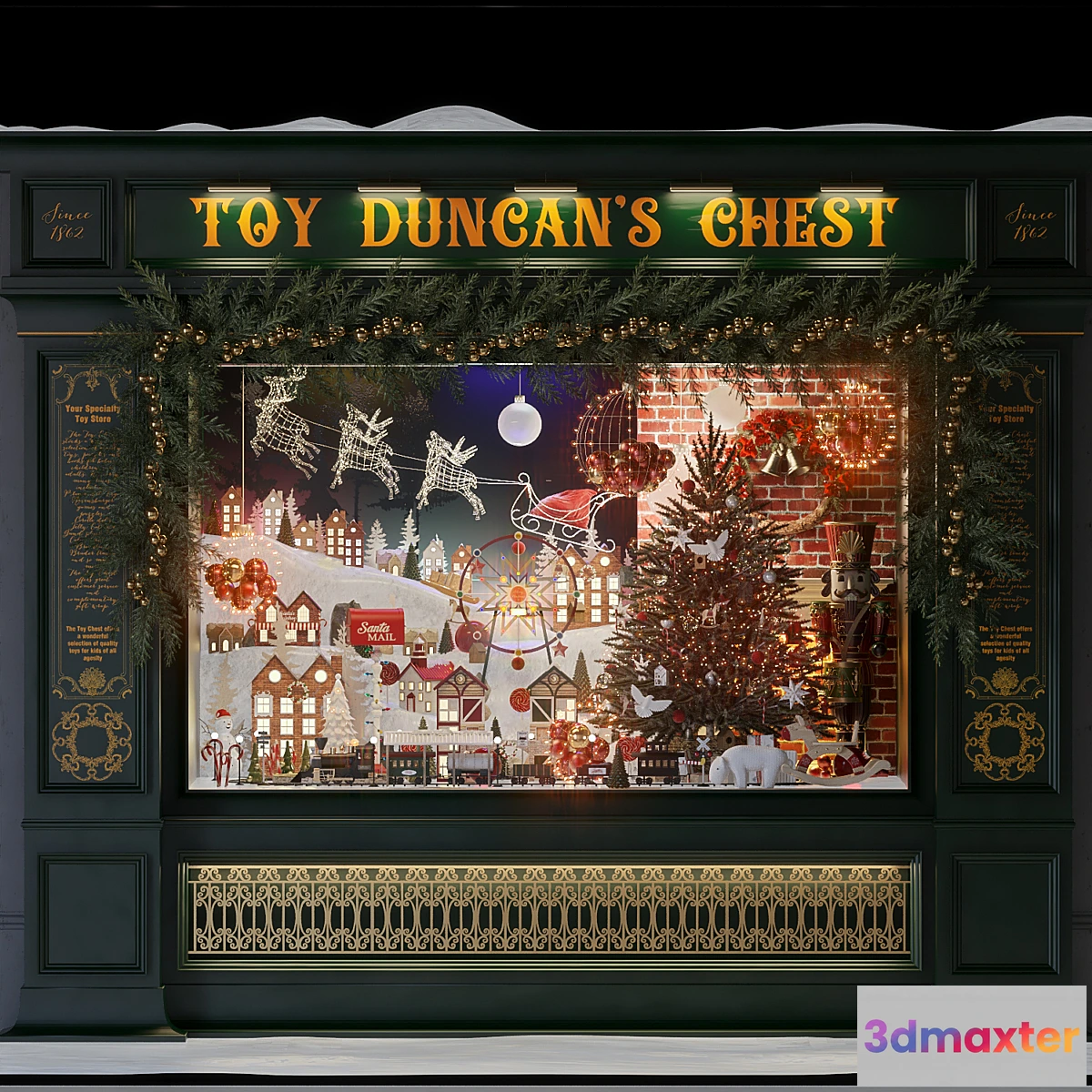1420180 - Christmas toy store showcase 3D Max