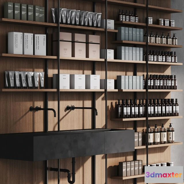 1539092 - Cosmetic set wooden shelving 3D Max