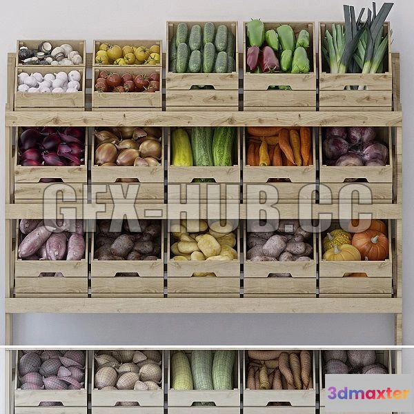 1547819 - Stand With Vegetables 3D Max