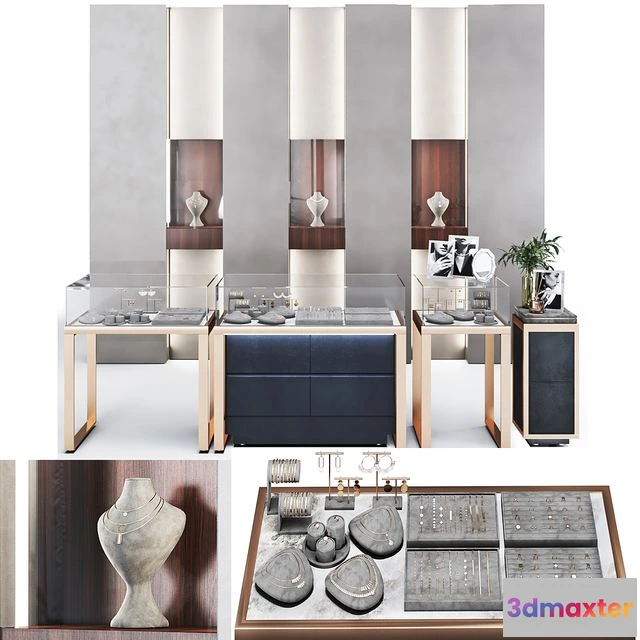1549085 - Jewelry store showcase 3D Max