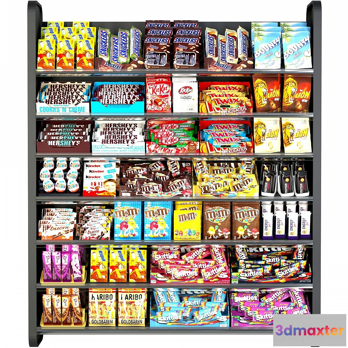 542811 - Shelf in the supermarket with sweets. Chocolate
