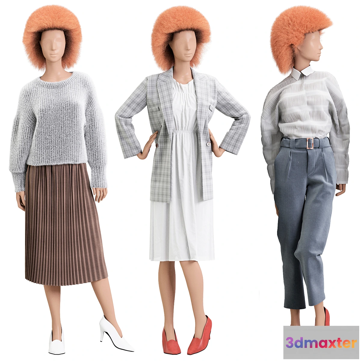 590926 - Female mannequins with clothes 3 looks