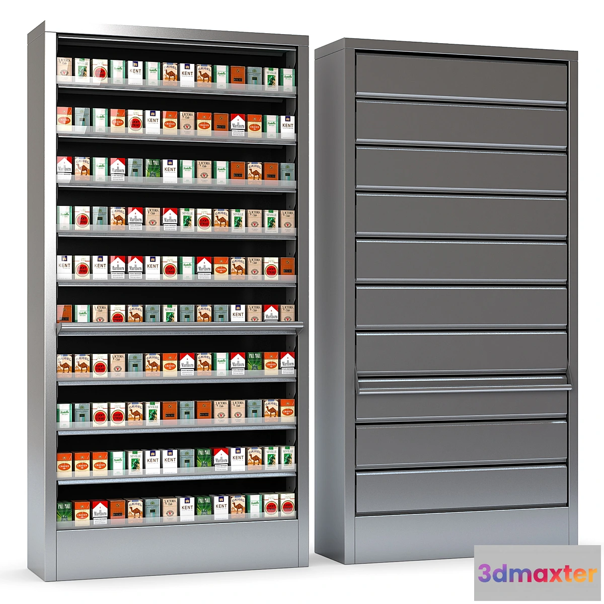 706812 - Display case for cigarettes with metal blinds