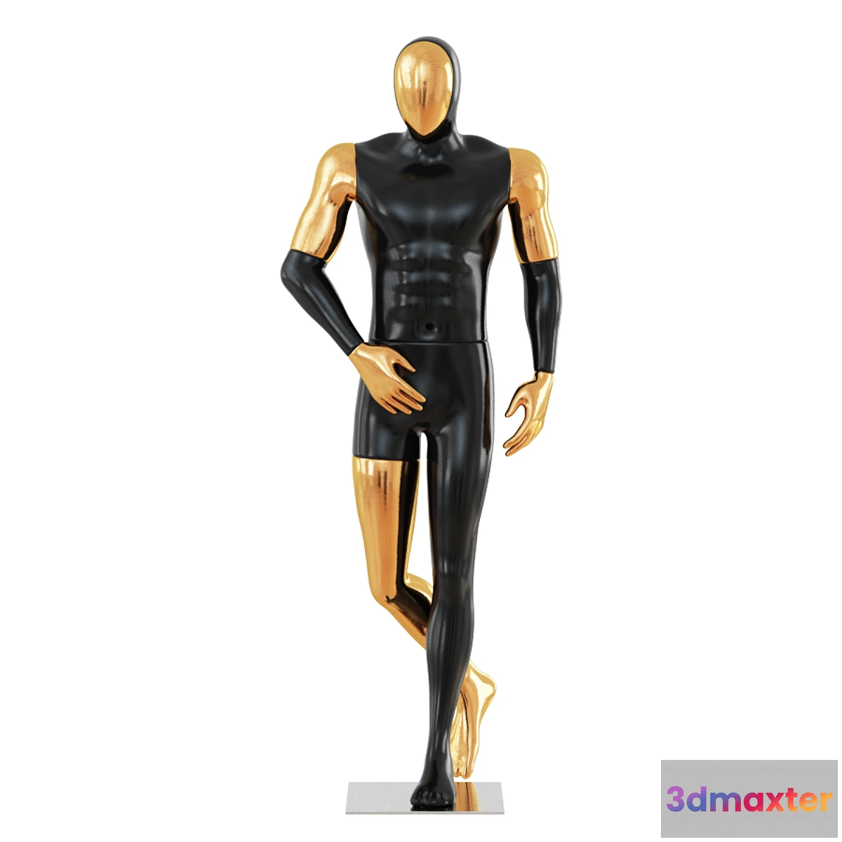 755285 - Black Male Mannequin with Gold Face 58