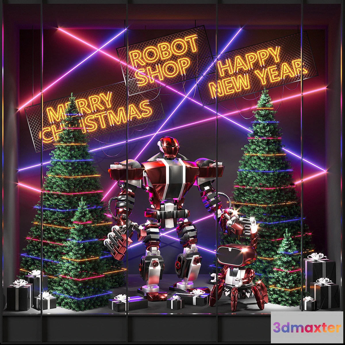 891722 - Shop window of robots