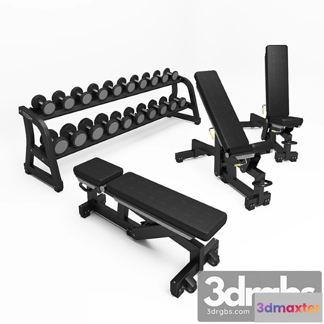 1006930 - Technogym Pure Strength Adjustable Bench Free Weights Dumbbells