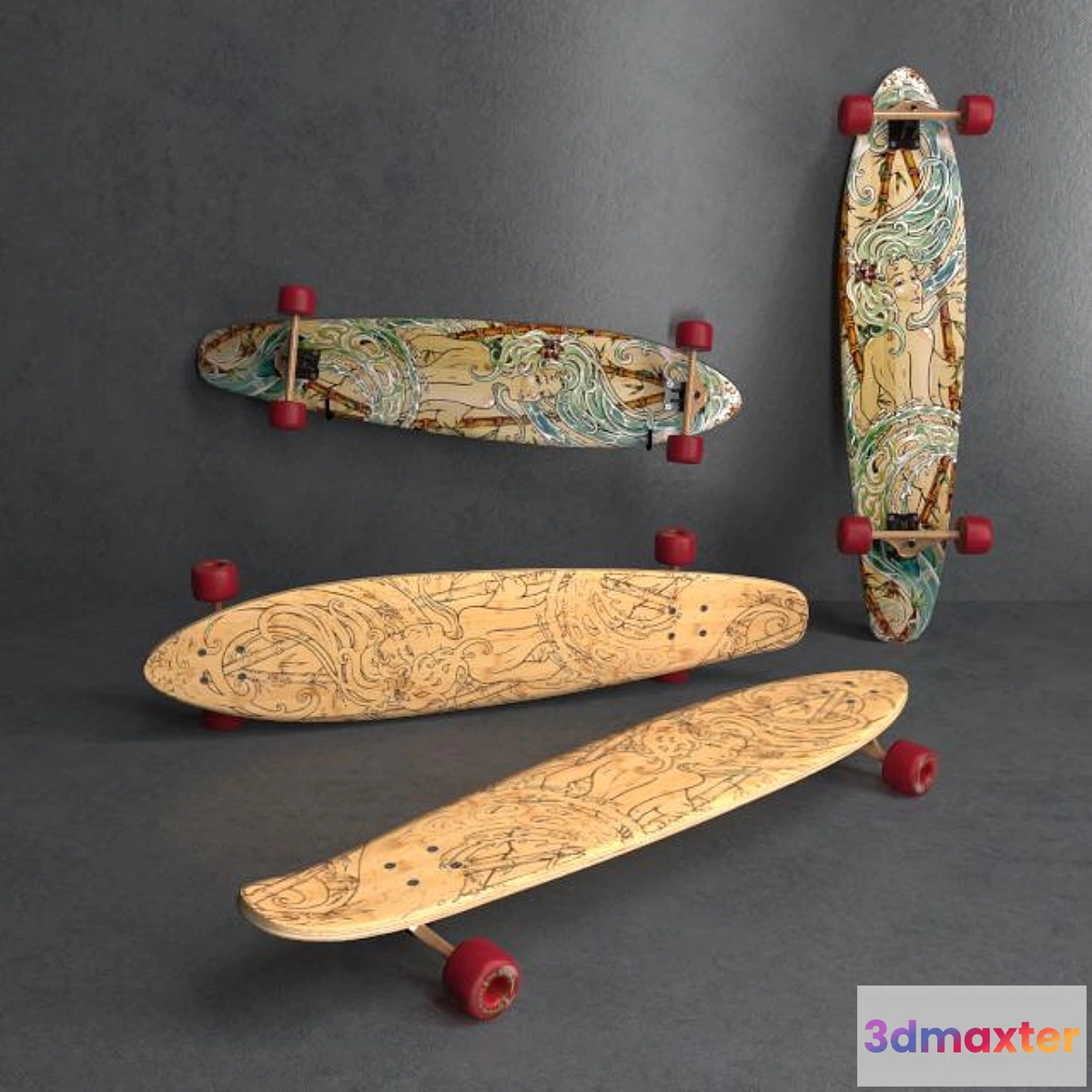 1277148 - GLOBE KAGUYA BAMBOO longboards 3D Max