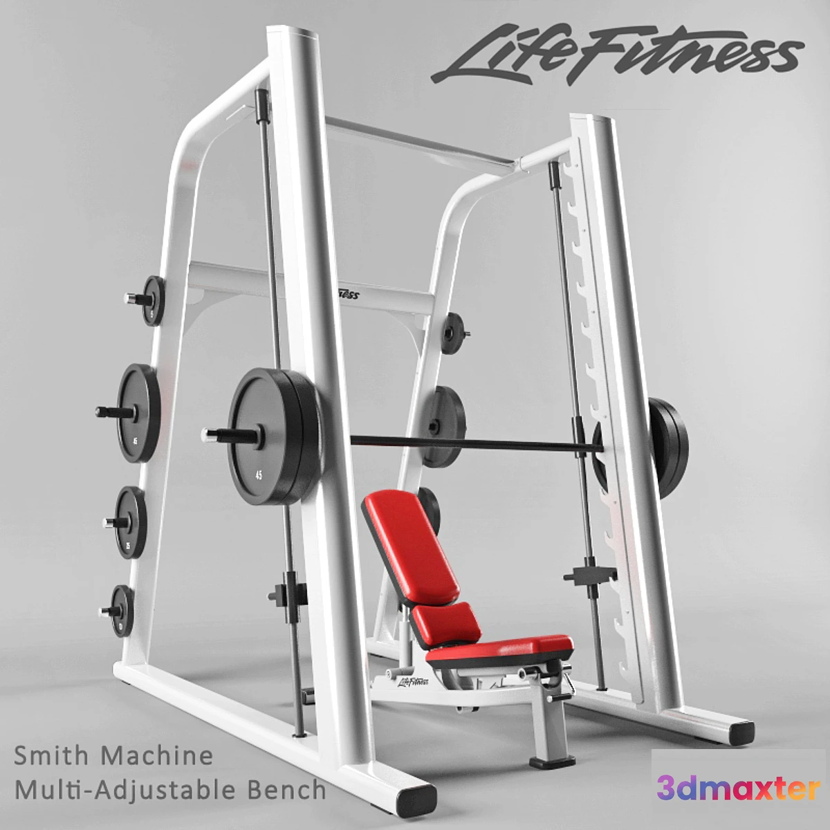 1288146 - Smith machine and Multi-Adjustable Bench 3D Max