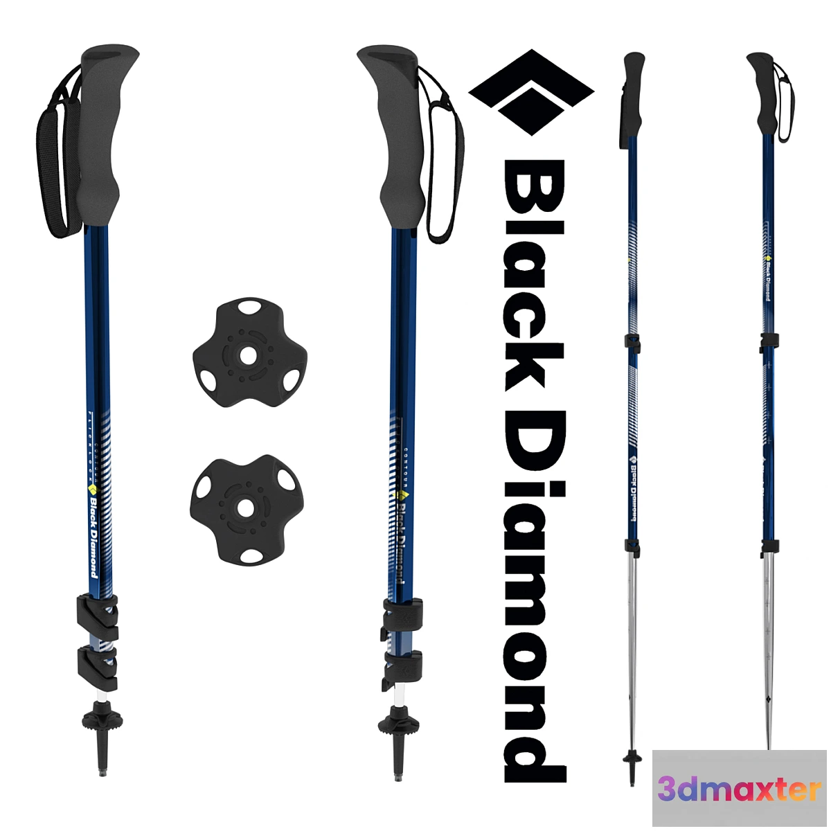 1288836 - Black Diamond Contour Elliptic Compact Trekking Pole 3D Max