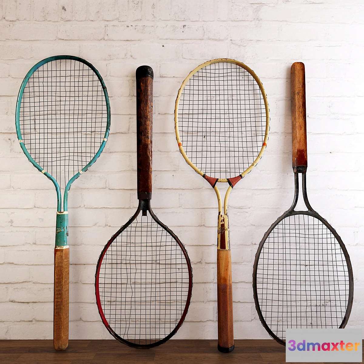 1406562 - Dayton 1920s Metal Tennis Rackets 3D Max