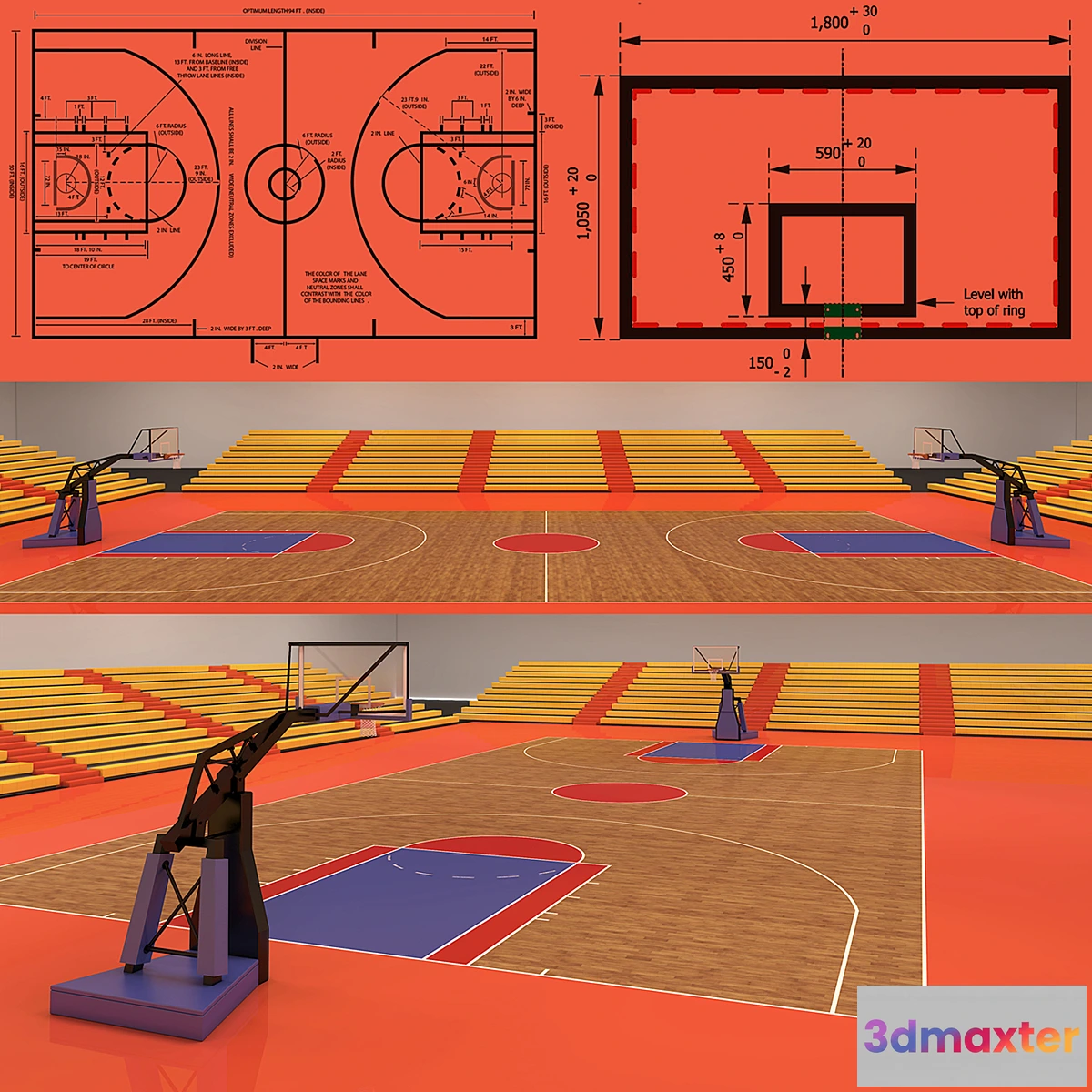1443606 - Basketball Court 3D Max
