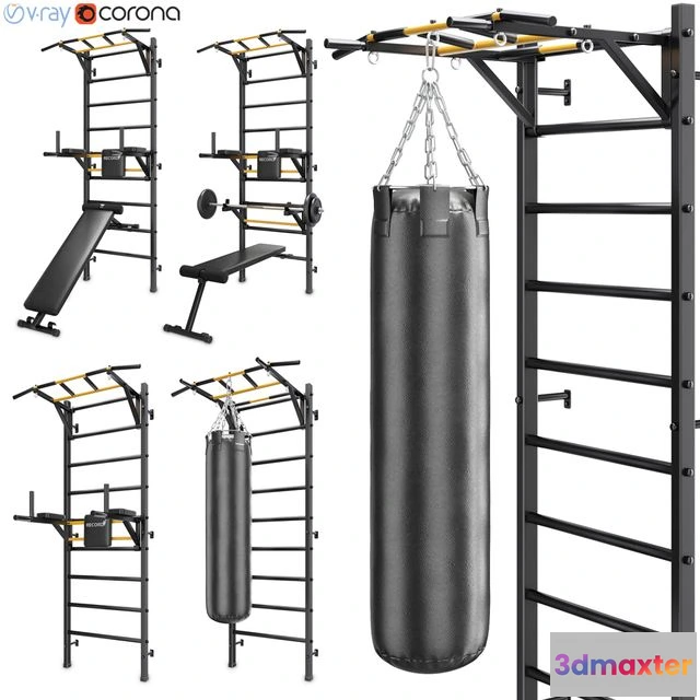 1544517 - Record wall bars set 3D Max