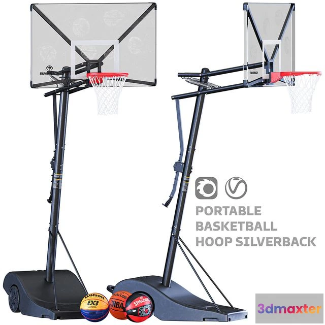 1550163 - Portable Basketball Hoop Silverback 3D Max