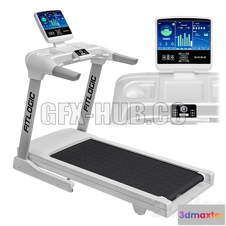1556739 - Treadmill FitLogic White 3D Max