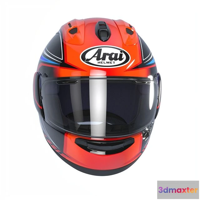 1560382 - ARAI RX-7V MAZE RED FROST BLACK motorcycle helmet 3D Max
