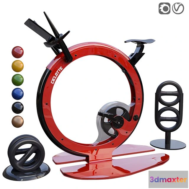1568996 - Ciclotte Exercise Bike & Dumbbells 3D Max